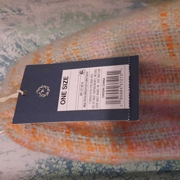 Universal threads scarf  pinks orange mint green thick cozy fall - Picture 5 of 7